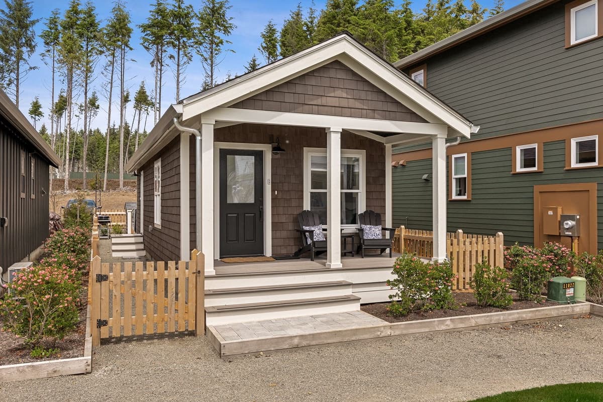 Charming front porch with seating